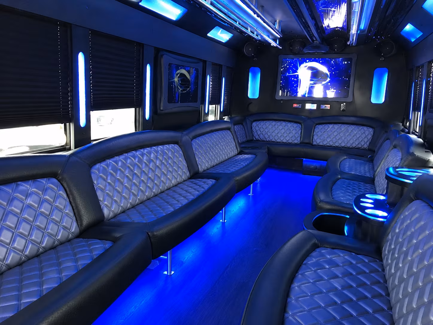 Atlanta Sporting Event Transportation party bus interior