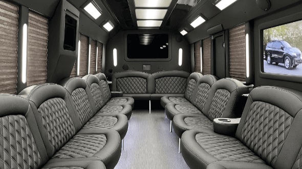 Interior of Charter Bus Company Macon's 25 Passenger Party Bus in Macon
