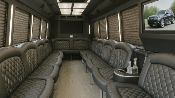 Interior of Charter Bus Company Birmingham's 28 Passenger Party Bus in Birmingham