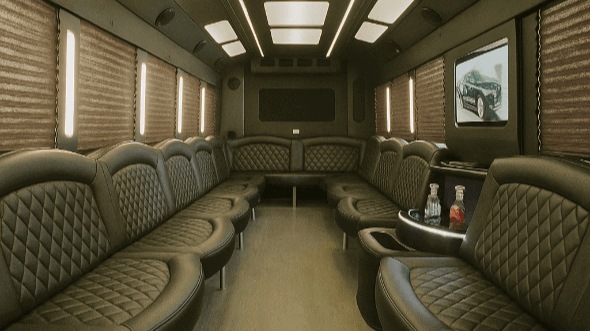 Interior of Atlanta Party Bus Company's 30 Passenger Party Bus in Atlanta