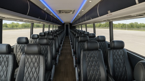 Interior of Charter Bus Company Atlanta's 40 Passenger Charter Bus in Atlanta