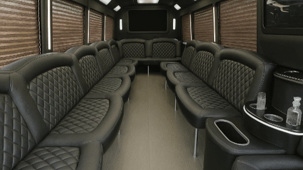 Interior of Charter Bus Company Roswell's 40 Passenger Party Bus in Roswell