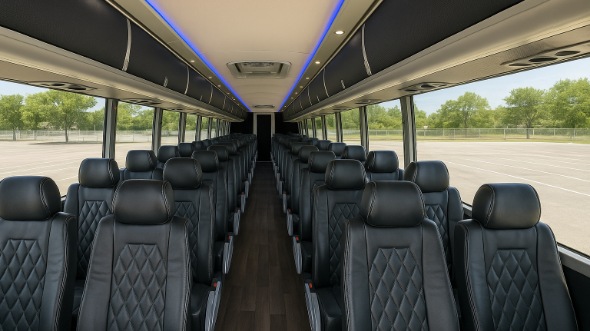 Interior of Charter Bus Company Atlanta's 44 Passenger Charter Bus in Atlanta