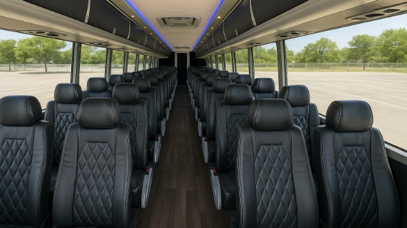 Interior of Charter Bus Company Atlanta's 45 Passenger Charter Bus in Atlanta