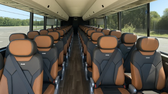 Interior of Charter Bus Company Atlanta's 46 Passenger Charter Bus in Atlanta