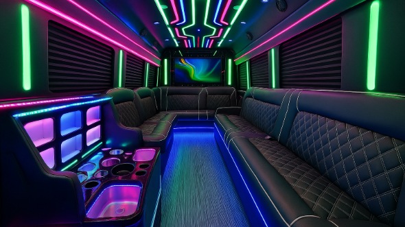 Interior of Charter Bus Company Columbus's 50 Passenger Party Bus in Columbus
