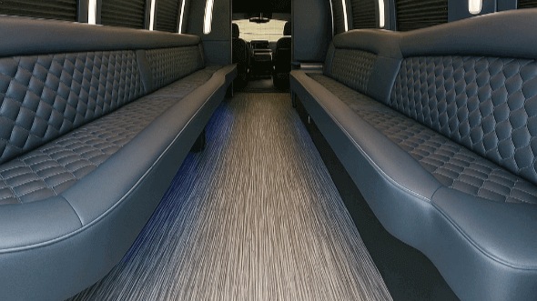 Interior of Charter Bus Company Montgomery's 50 Passenger Party Bus in Montgomery