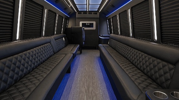 atlanta 20 passenger party bus interior